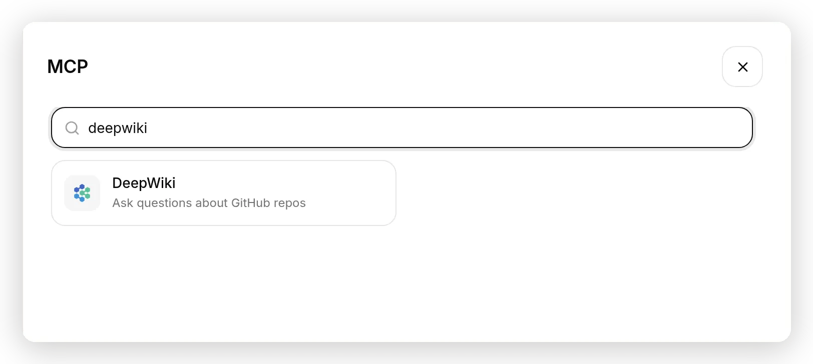 Searching the catalog for DeepWiki