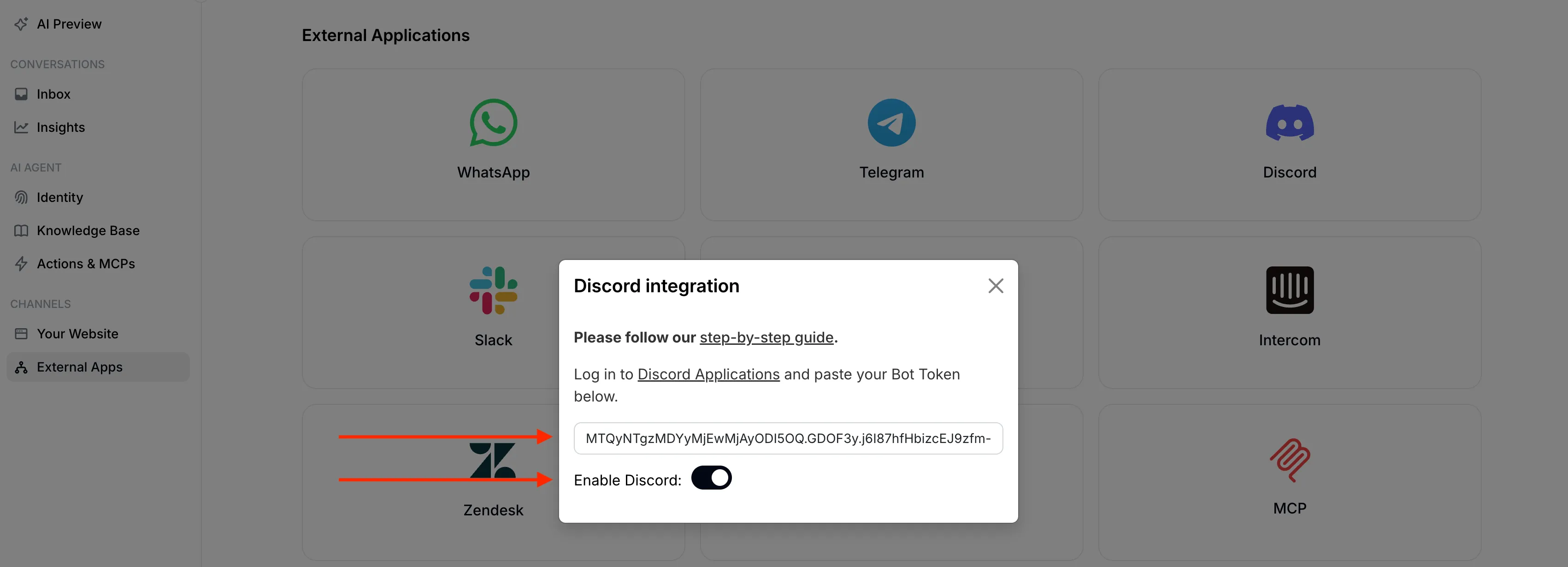 Paste token