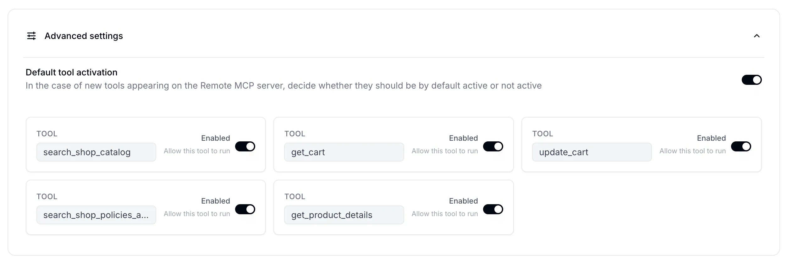 Tool filtering