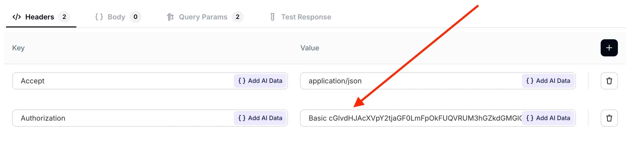 API request headers