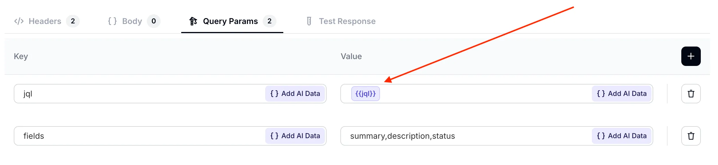 API request query parameters