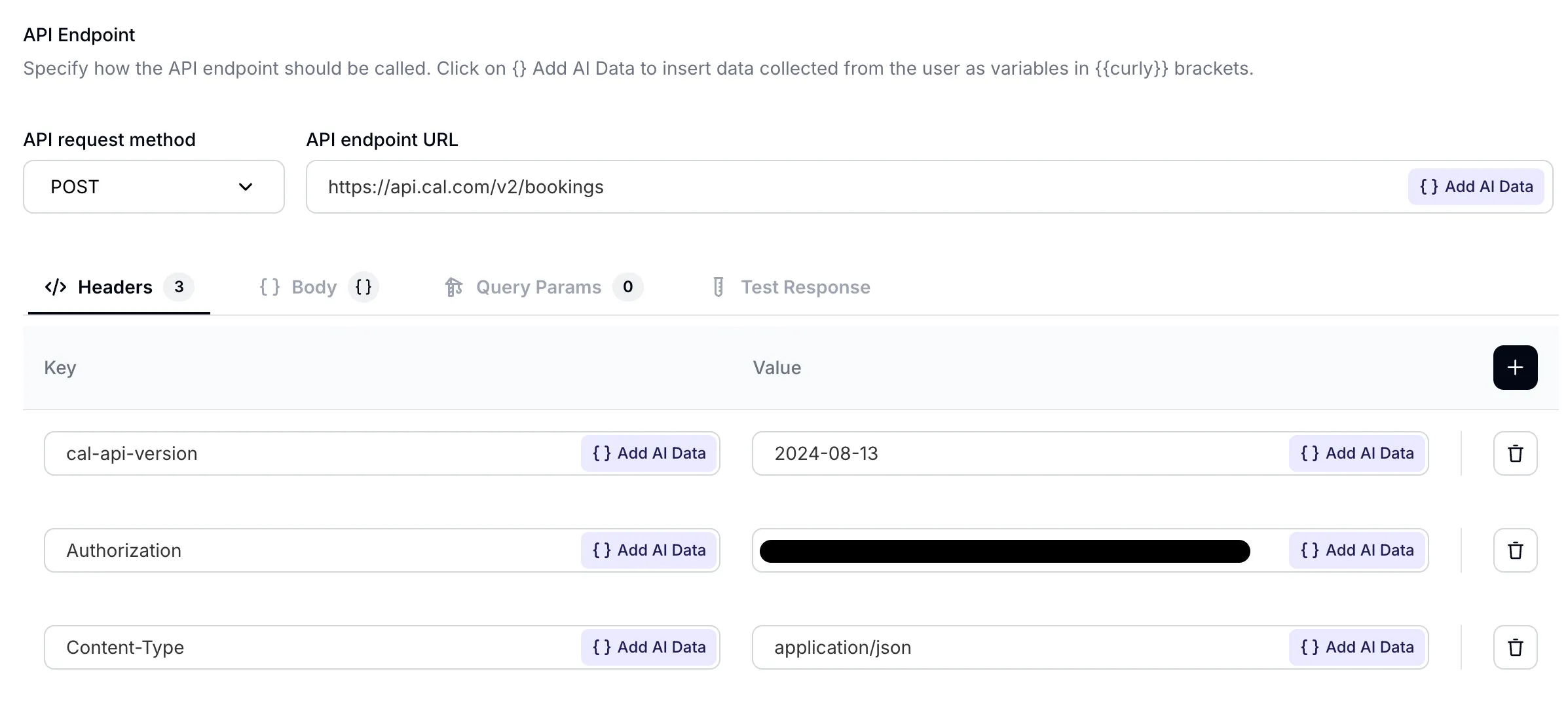 API Call - Headers
