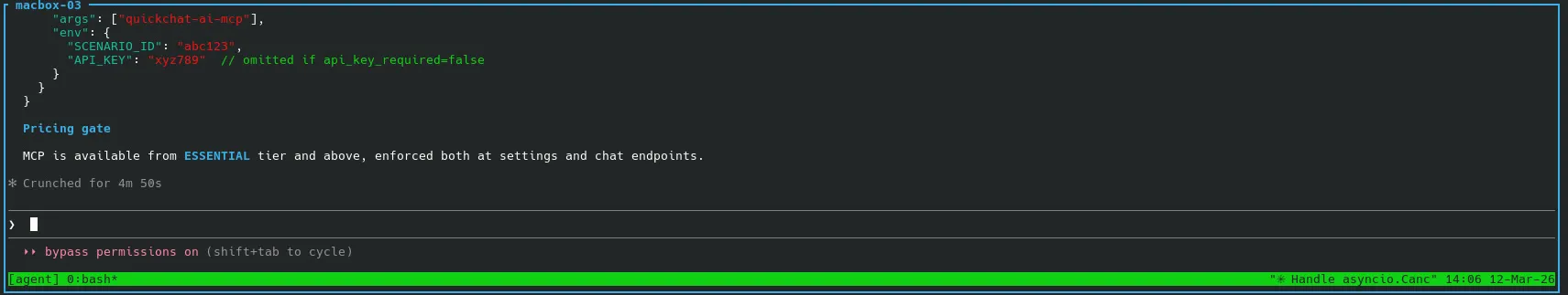 tmux pane showing Claude Code session with a single-line status bar displaying only the pane title and timestamp